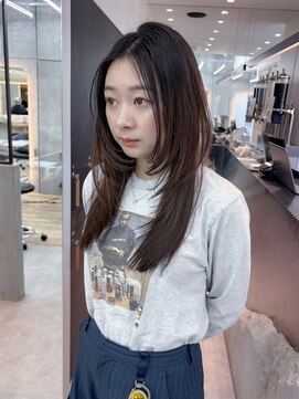 暗めカラー/韓国風巻き/レイヤーカット/マロンベージュ/横浜