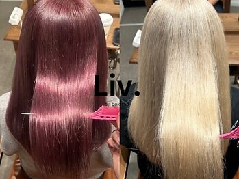 リブ バイ ボクノ(Liv by bokuno)の写真/[ハイトーン/髪質改善]ブリーチを楽しみながら艶髪をキープ。高度な技術で叶える「理想の透明感」