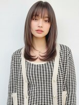 フレイムス ヘアアンドリラックス 吉川店(Frames hair&relax)&nbsp;セミロング20代30代ストレートレイヤー前髪なし前髪あり