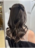 同窓会ヘアセット コテ巻きハーフツイン【八王子】