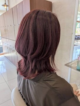 アール 滝ノ水店(#arl) ピンクバイオレットミディアムウルフ30代40代似合わせヘア