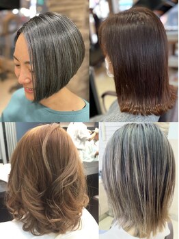 アロ 調布店(ARO)の写真/【髪質改善】高級ケア剤入りのカラーで髪の負担を最小限に＆ツヤ髪へ♪