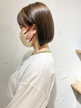 ラミエ バイ メルト 吉祥寺(lamie by melt) "久保田"ミニボブ耳かけ顔まわり切りっぱなしボブ大人ボブ