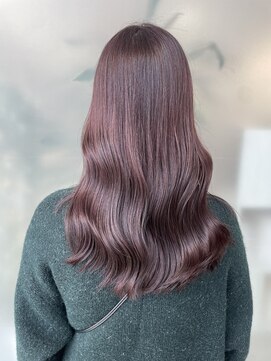 ユニ バイ マグ 長野店(Uni.by Mag) 大人可愛いレイヤーカットピンクアッシュブリーチなし伸ばしかけ