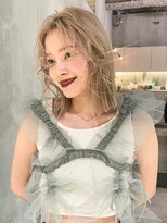 アルバム 池袋(ALBUM)&nbsp;透明感カラーワンレン小顔ボブルフオリーブカラー_F0319