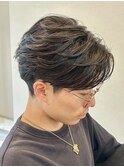 メンズセンターフェザーパーマ群馬高崎眉毛韓国刈り上げ