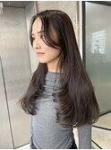 オリーブベージュ×小顔レイヤー×韓国風巻き×髪質改善