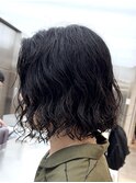 渋谷メンズミディアムパーマメンズボブ緩めスパイラルパーマ