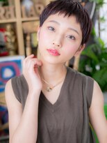 カバーヘア ブリス 上尾西口店(COVER HAIR bliss) 表情クールに…大人かわいい黒髪ベリーショートA2上尾20代30代