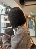 韓国風ボブ/髪質改善/小顔/30代/40代代/ベージュ