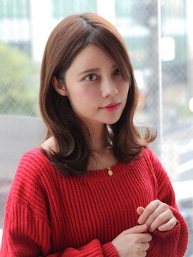 ヴィヴィ(VIVIE) 髪質改善ココアベージュ小顔外ハネくびれヘアマロンブラウンロブ