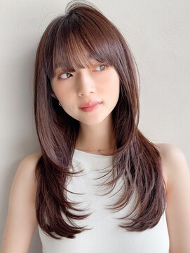 アグノス 青山(Agnos) ピンクベージュ美髪くびれヘアセミディ前髪ナチュラルカール