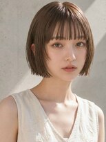 ヴェイン 渋谷(vain)&nbsp;切りっぱなしボブ ストレート 美髪 ミルクティーベージュ 艶髪