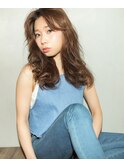 【　un &nbsp;】センターパート×マットグレージュ×カジュアル