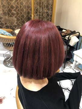 ロンドアベニール 北千住(Lond avenir) namie お客様スタイル ダブルカラーでピンクパープルカラー