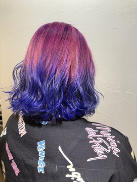 ロア 福岡天神本店(LORE) ピンク＆ブルーカラー×カラーバター