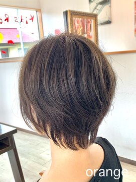 オレンジ(orange) 【orange大分賀来】シースルーショートレイヤー・オリーブカラー