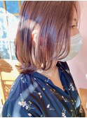ピンクブラウンとくびれボブ【藤沢駅/藤沢】