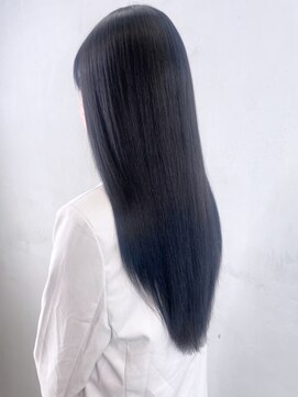 アイティーバイアルバム 下北沢店(IT by ALBUM) ネイビーブラック_外ハネボブセクションカラー_ba364742