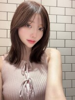 パールグレージュ_グレージュカラーココアベージュボブウルフ