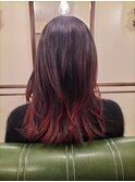 毛先デザインカラー◎レッド