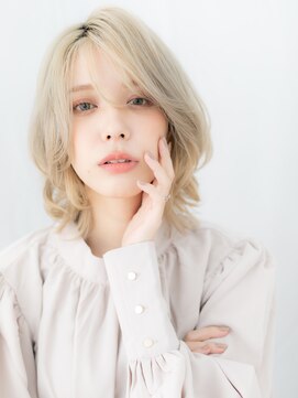 ドクターズ サロン ラブ(Dr's Salon LAB) 外ハネプラチナカラー外国人風ラフボブウルフe古河10代20代30代