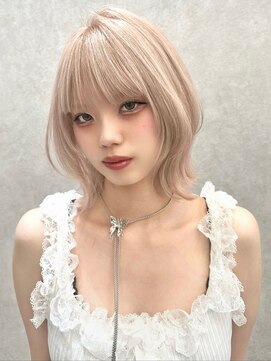 ロンド レア 天神大名店(Lond Le’a) 天神大名ホワイトベージュ韓国ボブケアブリーチハイトーン