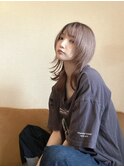 ミルクティーラベージュミディアムウルフ