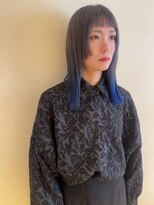 トップヘアー アヴェニュー 刈谷(TOPHAIR Avenue)&nbsp;眉上バング ブルーグレーグラデーションカラー