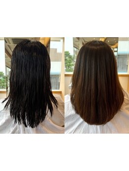 真っすぐになり過ぎない、まるで地毛の様なナチュラルで柔らかなストレートヘアで憧れの髪質へ。