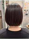 グレージュカラー×前下がり大人ボブ♪30代 40代 50代 60代