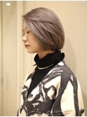 【田中春佳】ラベンダーグレージュ　ボブ　ダブルカラー