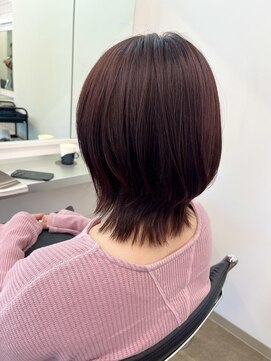 エンヴィ(ENV) ウルフレイヤーボブくびれボブピンクカラー