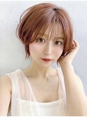 Say.ショートボブレイヤーショートモーヴピンクローズブラウン