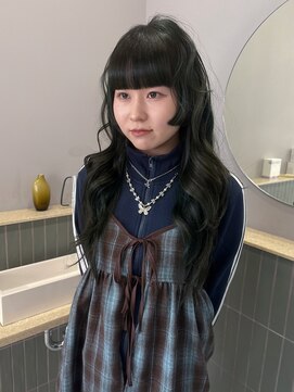 キオク(KIOX) モスグリーン/レイヤーカット/ハイトーン/ワンカラー/名古屋