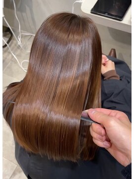 ジェコ ブラン(gecko. brun) 縮毛矯正/艶髪セミロング/大人女子/オフィスヘア#武蔵小山美容室