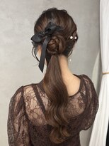 キリ 逗子(kiri)&nbsp;逗子葉山サイドポニーテール結婚式ヘアセットヘアアレンジR211