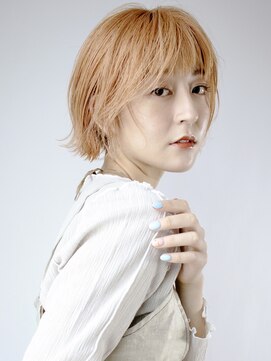 アルバム 銀座(ALBUM GINZA) オレンジベージュ_クールショートピンクベージュボブルフ_7850