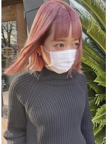 イーゼル ヘア デザイン 名張店(EASEL HAIR DESIGN) オン眉×ピンクベージュ