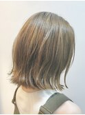 切りっぱなしボブ~脱白髪染めハイライト~