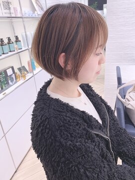 ステアケース 武蔵小杉店(stair:case) 大人かわいい丸みショートボブサイドバング前髪あり