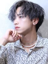 コンフィデンス メンズヘアー(confidence MEN'S HAIR)&nbsp;アッシュグレースパイラルパーマ かき上げセンターパート