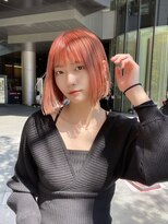 ドォート(Dote hair make)&nbsp;【林's】ミニボブ×サーモンピンクベージュ