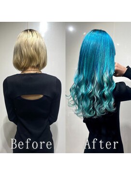 あるじゃんすー 千葉店 ブルー×ターコイズシルバー#シールエクステ#大人ガーリー#千葉