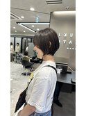 伸ばしやすい丸みショート/20代/前髪あり
