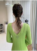 ヘアセットヘアアレンジお呼ばれスタイルポニーテール