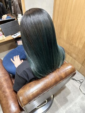 スーリール 春日店(Sourire) グリーン × 髪質改善