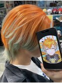 にじさんじ 宇佐美リト ウルフカット グラデーション オレンジ