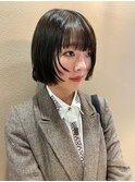 顔まわりレイヤー/切りっぱなしボブ/ミニボブ