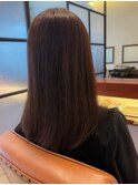 ナチュラル艶ロング×シアーバング